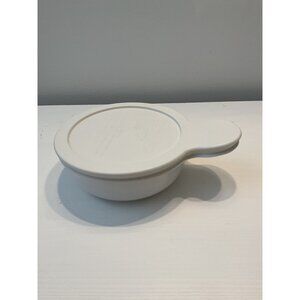 CorningWare Grab-It Bowl With Lid 15 Oz White Stoneware Microwave Safe